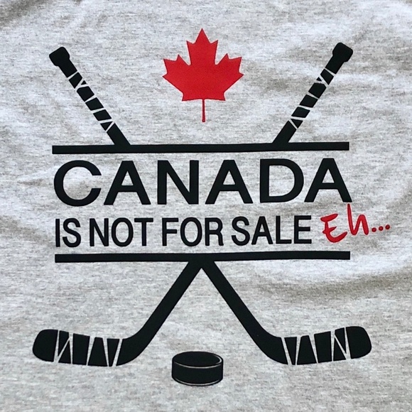 Canada Is Not For Sale, Hockey, T Shirt, Canada Shirt, Gray, Mens, XL, NEW - Picture 5 of 8